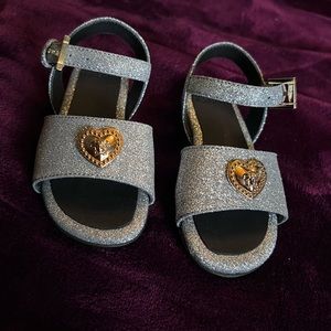 🆕 Versace Kids Heart Medusa Glitter Sandals